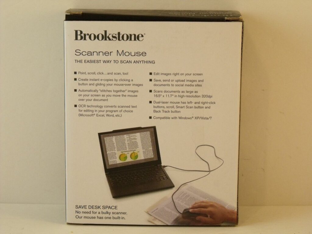 Mouse Scaner Portatil Brookstone Ocr 320dpi Duallaser Win Compesa
